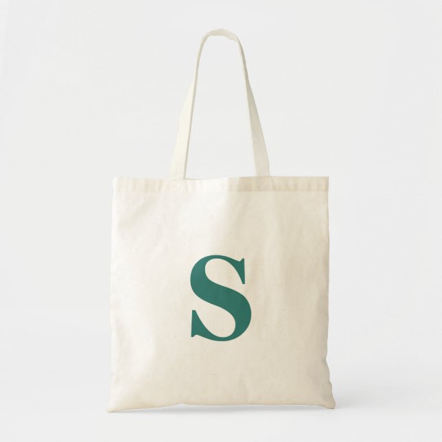 Bolso De Tela Moderna y elegante letra inicial del monograma Ver (Frente)