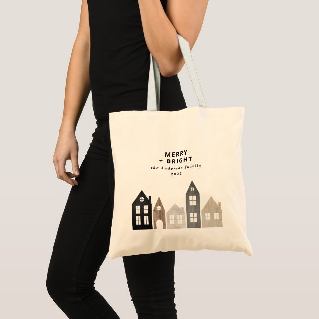 Bolso De Tela Modernas Navidades japonesas casas nórdicas de dis (Anverso (producto))