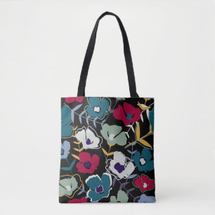 Bolso De Tela Modernas y abstractas flores y hojas e