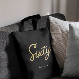Bolso De Tela Moderno 60 cumpleaños Sencillo Sesenta Fabulous Go