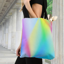Bolso De Tela Moderno arcoíris de colores pastel iridiscente