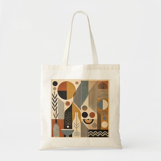 Bolso De Tela Moderno arte de mediados del siglo XX Cosecha otoñ (Frente)