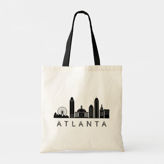 Bolso De Tela Moderno Atlanta Georgia Estilizado Skyline (Reverso)