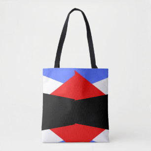 Bolso De Tela Moderno bloque de color rojo y azul y negro y blan