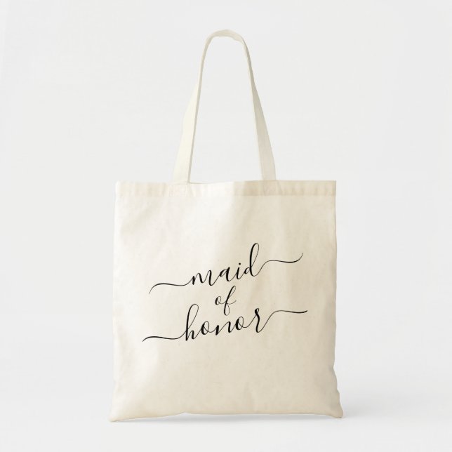 Bolso De Tela Moderno Boda de caligrafía elegante (Frente)