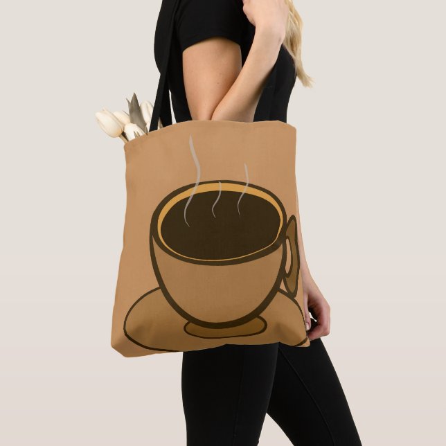 Bolso De Tela Moderno café café marrón de mediados de siglo (Detalle)