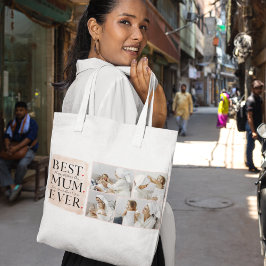 Bolso De Tela Moderno Collage Photo Pink Happy Mothers Day