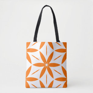 Bolso De Tela Moderno de mediados de siglo naranja geométrico fl
