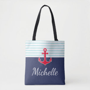 Bolso De Tela Moderno diseño náutico azul oscuro
