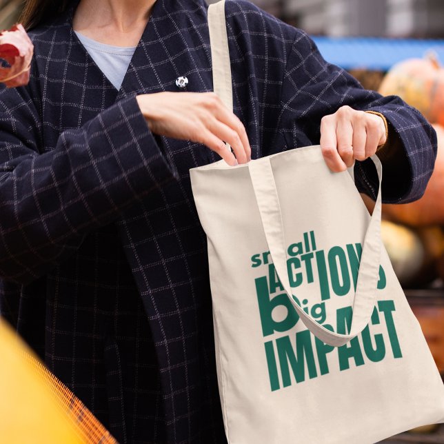 Bolso De Tela Moderno estilo ecológico sostenible reutilizable (Get yours today and start spreading positivity, one small action at a time.)
