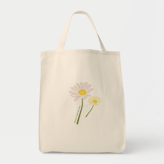 Bolso De Tela Moderno "Florece a tu manera"  (Frente)