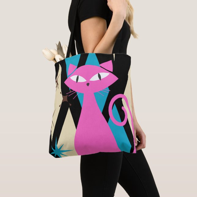 Bolso De Tela Moderno Gato de Guay Retro Mid Century moderno (Detalle)