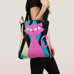 Bolso De Tela Moderno Gato Genial Retro Moderno de Medianos del