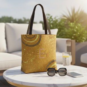 Bolso De Tela Moderno Glamuroso Chic Brillante Marrón Dorado