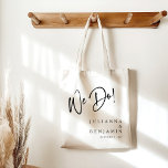 Bolso De Tela Moderno Hacemos Elegante Boda Personalizada Texto<br><div class="desc">Moderno Hacemos Elegante Boda de tipografía negra personalizado para bolsa de té</div>