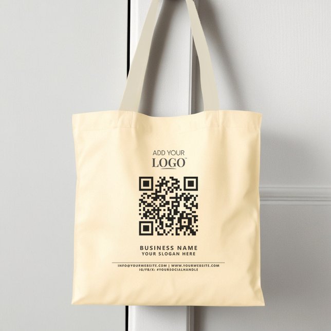 Bolso De Tela Moderno logotipo comercial mínimo Código QR profes (Subido por el creador)