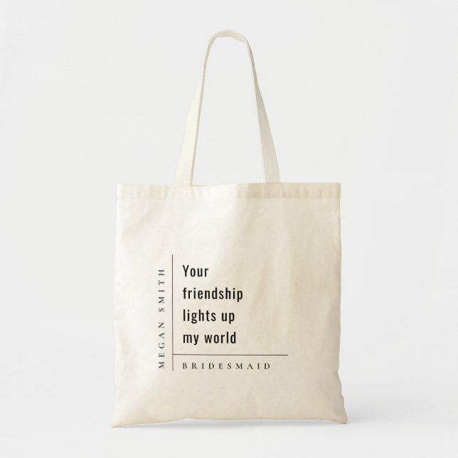 Bolso De Tela Moderno Minimalismo Simple Amistad Bridesmaid Rega (Frente)