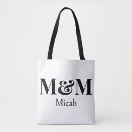 Bolso De Tela Moderno Monograma Minimalista Moderno Lujo Elegant