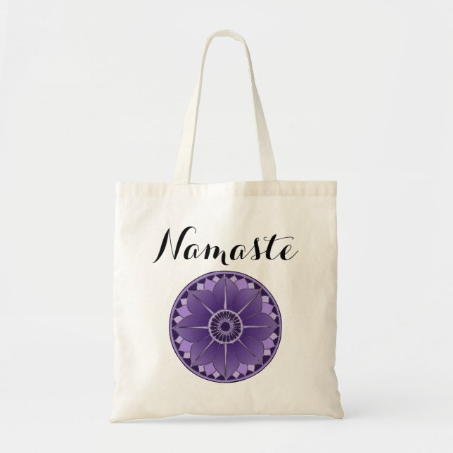 Bolso De Tela Moderno Namaste Purple Mandala (Frente)