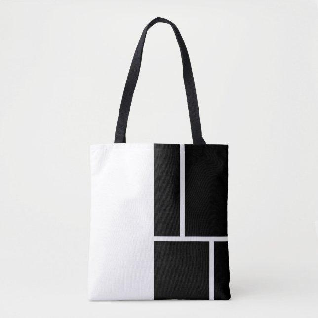 Bolso De Tela Moderno negro y blanco (Anverso)