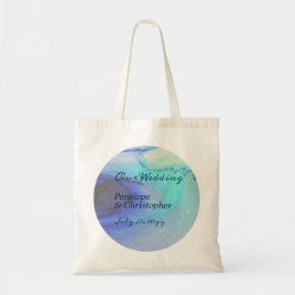 Bolso De Tela Moderno Ocean Water Blue Abstract Beach Wedding