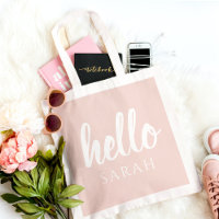 Moderno Pastel Pink Hello Y You Name
