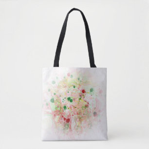 Bolso De Tela Moderno Resumen de moda Rojo Rosa Verde
