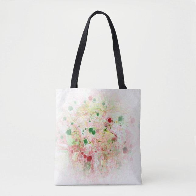 Bolso De Tela Moderno Resumen de moda Rojo Rosa Verde (Anverso)