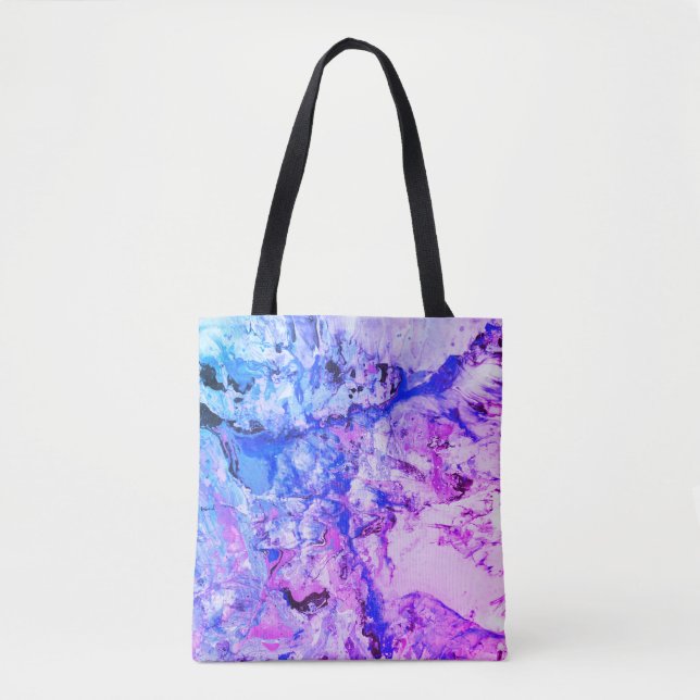 Bolso De Tela Moderno Resumen Rosa Rojo Púrpura Azul Verde (Anverso)