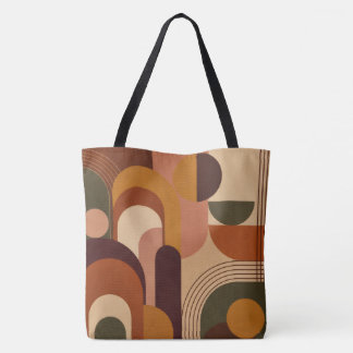 Bolso De Tela Moderno Retro Geométrico de Otoño