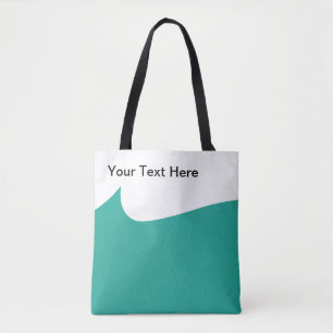 Bolso De Tela Moderno, Sencillo, Verde azulado Y Blanco