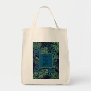 Bolso De Tela moderno tropical de la hoja de palma oscura contem