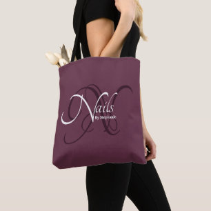 Bolso De Tela Moderno y elegante artista de uñas monograma profu