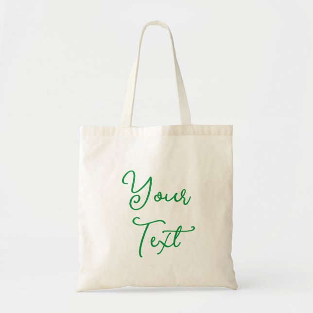 Bolso De Tela Moderno y elegante Kelly Green Script Presupuesto  (Frente)