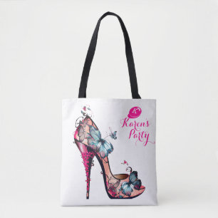 Bolso De Tela Moderno y elegante monograma mariposa talón alto