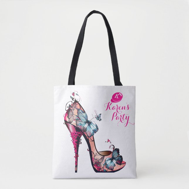 Bolso De Tela Moderno y elegante monograma mariposa talón alto (Anverso)