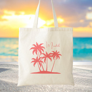 Bolso De Tela Moderno y elegante palmeras tropicales