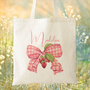 Bolso De Tela Moderno y moderno estilo Cute Rosa y Fresa