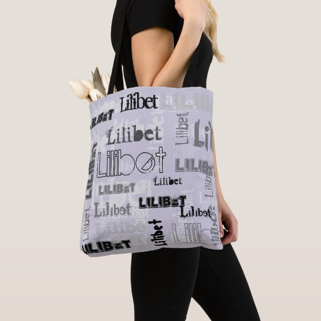Bolso De Tela Modernos Chicas de Wordcloud (Detalle)