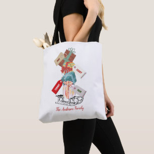 Bolso De Tela Modernos Navidades rojos blancos estacionales de m