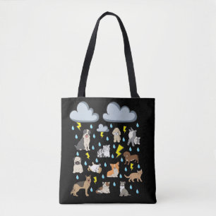 Bolso De Tela Modismo inglés divertido Lloviendo gatos y perros 