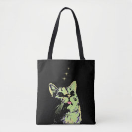 Bolso De Tela Modo Blep Kitty Observa Las Estrellas