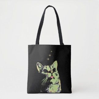 Bolso De Tela Modo Blep Kitty Observa Las Estrellas