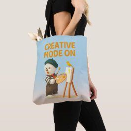 Bolso De Tela Modo Creativo Activado: Artista Perro Bichon Pinto