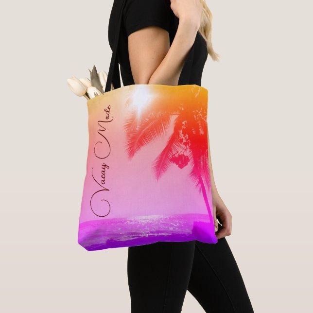 Bolso De Tela Modo de vacaciones del Pastel Arcoiris del Árbol d (Detalle)