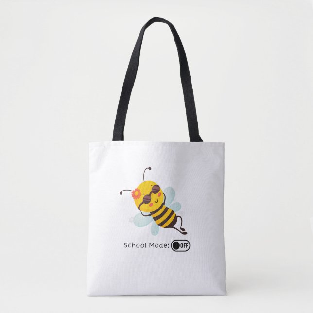 Bolso De Tela "Modo escolar: OFF - Chillin' Bee" (Anverso)
