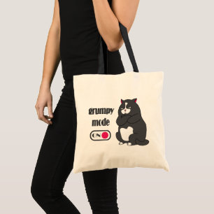 Bolso De Tela Modo gruñón en gato gordo gracioso