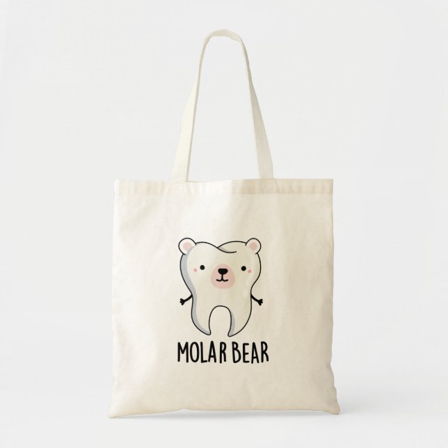 Bolso De Tela Molar Bear Funny Tooth Pun (Frente)