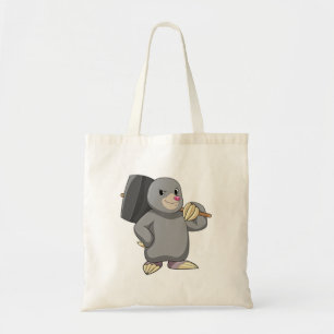 Bolso De Tela Mole como Handyman con martillo