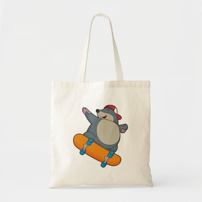 Bolso De Tela Mole como Skater con Skateboard (Frente)